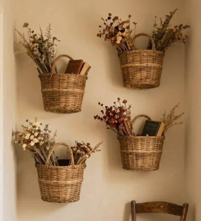Rattan Wall Basket Decor